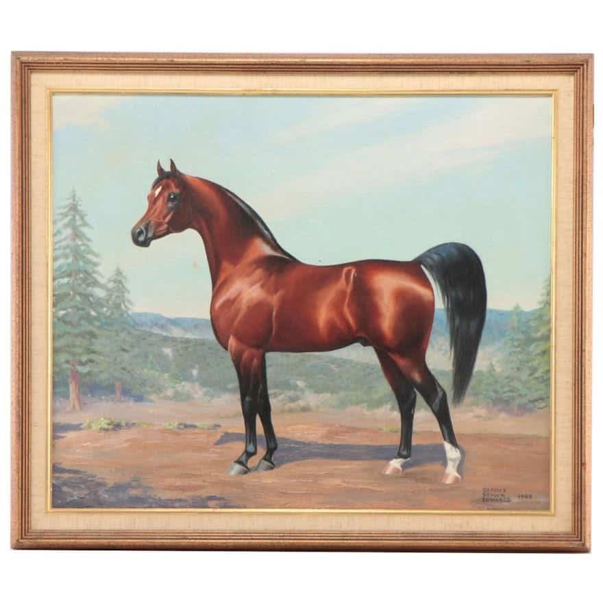 El Gato painting by Gladys Brown Edwards (GBE), shared via FaceBook by the owner, Lisette Ehrat.